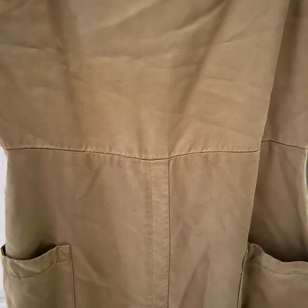 NWOT MNG Limited Edition Khaki Linen-Blend Back Tie Midi Dress Women’s 8 - Picture 14 of 15